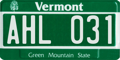 VT license plate AHL031