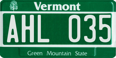 VT license plate AHL035