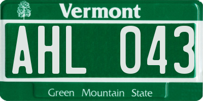VT license plate AHL043