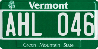 VT license plate AHL046
