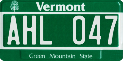 VT license plate AHL047