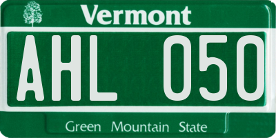VT license plate AHL050