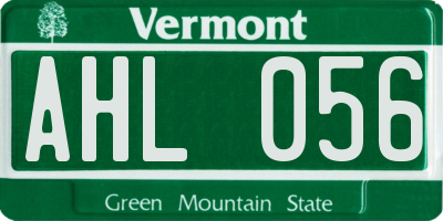 VT license plate AHL056