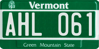 VT license plate AHL061