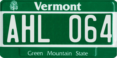 VT license plate AHL064