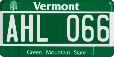VT license plate AHL066
