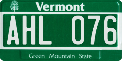 VT license plate AHL076