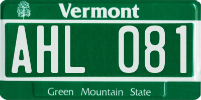 VT license plate AHL081