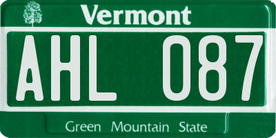 VT license plate AHL087