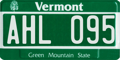 VT license plate AHL095