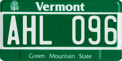 VT license plate AHL096