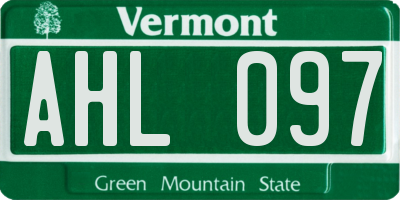 VT license plate AHL097