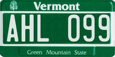 VT license plate AHL099