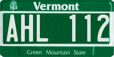 VT license plate AHL112