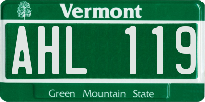 VT license plate AHL119