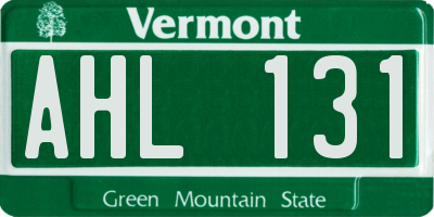 VT license plate AHL131