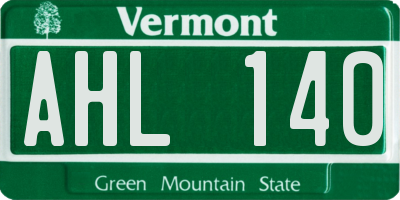 VT license plate AHL140
