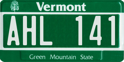 VT license plate AHL141