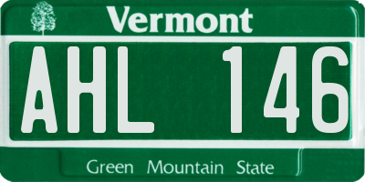 VT license plate AHL146