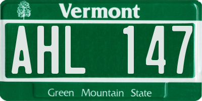 VT license plate AHL147