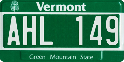 VT license plate AHL149