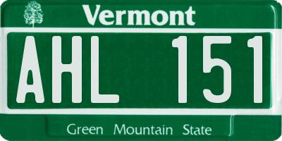 VT license plate AHL151