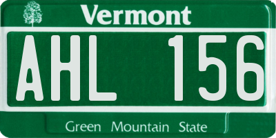 VT license plate AHL156