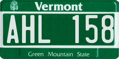 VT license plate AHL158