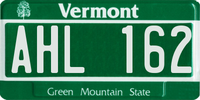 VT license plate AHL162