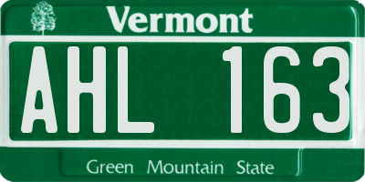 VT license plate AHL163