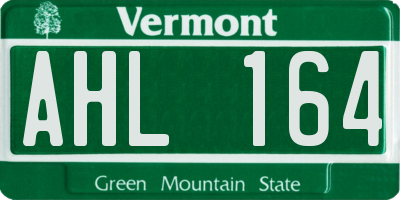 VT license plate AHL164