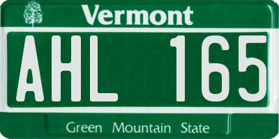 VT license plate AHL165