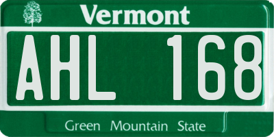 VT license plate AHL168