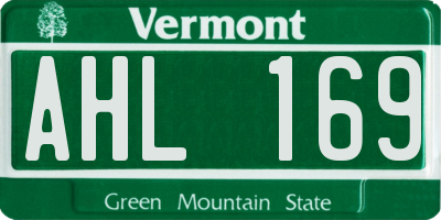 VT license plate AHL169