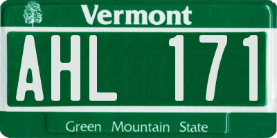 VT license plate AHL171