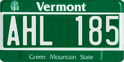 VT license plate AHL185