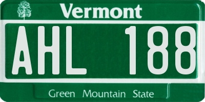 VT license plate AHL188