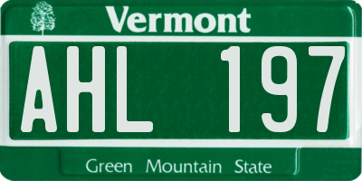 VT license plate AHL197