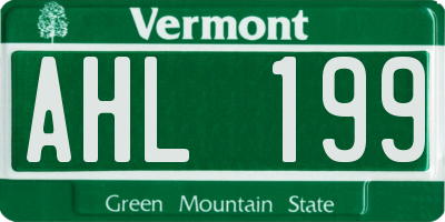 VT license plate AHL199