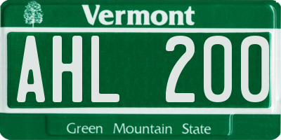VT license plate AHL200
