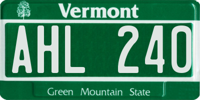 VT license plate AHL240