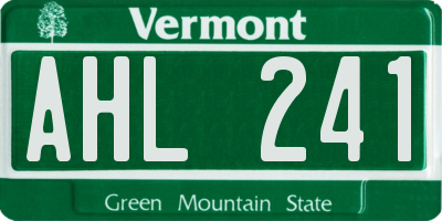 VT license plate AHL241