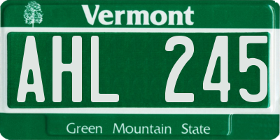 VT license plate AHL245
