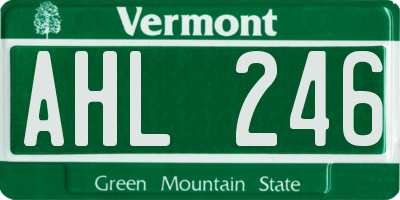 VT license plate AHL246