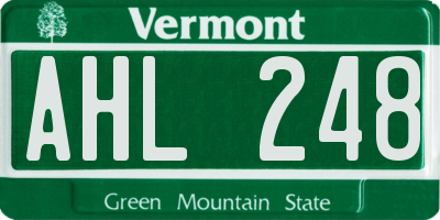 VT license plate AHL248