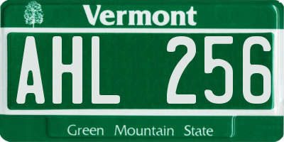 VT license plate AHL256