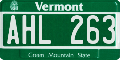 VT license plate AHL263