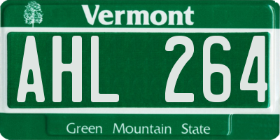 VT license plate AHL264