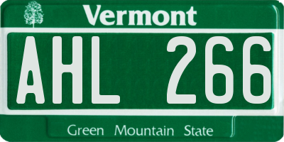 VT license plate AHL266