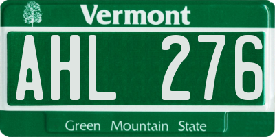VT license plate AHL276